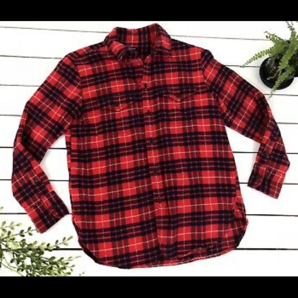 MADEWELL PLAID FLANNEL ✨ Red & Navy